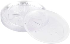 MATANA 60 Clear Hard Plastic Dinner Plates, 25cm / 10 Inch - Elegant & Reusable Party Plates for Weddings, Birthdays, Picnic, BBQ, Parties