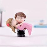 CraftVatika Miniature Love Kissing Hug Couple Statue Decorative Showpiece Gift for Valentine Gift for Girlfriend and Boyfriend, Husband Wife Valentine Decoration (Multi, Resin 6 Centimeters)