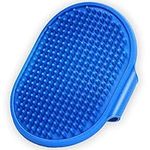 ExceLife Dog Bath Brush with Adjustable Strap, Grooming Soothing Massage Rubber Comb Pet Shampoo Brush for Dogs and Cats with Short or Long Hair (Blue)