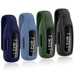 Huadea 4-Pack Clip Case Compatible with Fitbit Inspire 2/Fitbit Inspire 3, Soft Silicone Clip Clasp Accessory Replacement for Fitbit Inspire 2/Inspire 3 (Black/Amy Green/Navy/Slate)