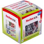 fischer DuoPower 6 x 50 S PH, powerful universal plug with panhead screw, intelligent 2-component technology for fastenings in concrete, bricks, stone, gypsum plasterboard, etc., 50 plugs & 50 screws