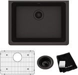 Elkay Quartz Classic ELGU2522BK0C 24-5/8" x 18-1/2" x 9-1/2", Single Bowl Undermount Sink Kit, Black