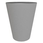 Bloem Tall Finley Tapered Round Planter: 14" - Cement - Matte Textured Finish, 100% Recycled Plastic Pot, for Indoor and Outdoor Use, Gardening, 4 Gallon Capacity