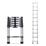 Corvids 3.2m (10.5 feet) Portable & Compact Aluminum Telescopic Ladder | 2-Year Warranty | EN131 Certified 11-Steps Foldable Multipurpose Step Ladder for Home & Outdoor use