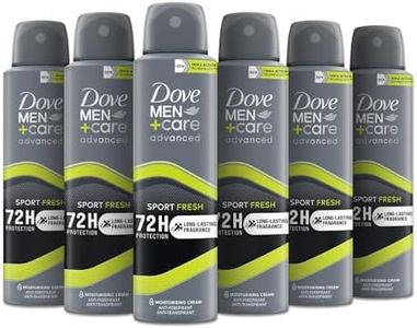 Dove Deodorante Dove Men + Care Sport Fresh Spray Advanced Care, Deodorante Uomo, con 1/4 Crema Idratante, Formula Idratante e Delicata sulla Pelle, Protezione Fino a 72 Ore, 6 Pezzi da 150 ml