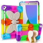 VOFUOE for iPad 9th 8th 7th Generation Case with Kickstand Butterfly Wings Pencil Holder for iPad 10.2 Case Heavy Duty Rugged Protective Cover Kids Girls for iPad 9th/8th/7th (2021/2020/2019)-Orange