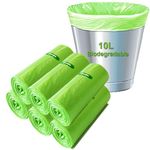 Biodegradable Bin Bags Liner 120 Counts, 10L Food Waste Bags Trash Bags Small, 10 Litre Compostable Compost Caddy Liners, Recycled Degradable Rubbish Garbage Bags for Kitchen Office, Green, 45 x 50cm