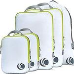 Cipway - 5 Set Compression Packing Cubes for Travel, Ultralight Packing Organizers for Luggage Suitcase & Backpack (White), L