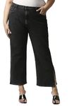 High Star Women Plus Size Black Wide Leg High-Rise Stretchable Jeans(44)