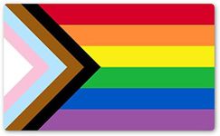 Progress Pride Rainbow Flag Sticker | Show Your Love for The LGBT Family with This Vinyl Decal on Your Laptop, Car Bumper, or Hydro-Flask (3 X 5 Inch)