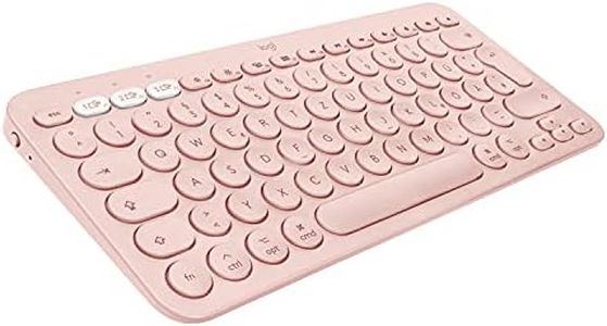 Logitech K380 Multi-Device Bluetooth Tastatur für Mac, Einfaches Umschalten zwischen bis zu 3 Geräten, Scissor-Tasten, 2 Jahre Batterie, macOS / iOS / iPadOS, Deutsches QWERTZ-Layout - Rosa