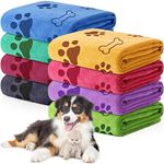 Chumia 8 Pcs Bulk Towels for Drying Dogs Cats Pet Towels Puppy Microfiber Quick Drying Dog Paw Bath Towel Pet Bathing Supplies Absorbent for Medium Dogs Pets(40 x 24 Inch,Colorful)