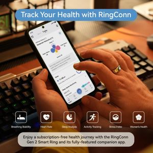 RingConn Gen 2 Smart Ring, Silver, Size 10 – Fitness & Sleep Tracker