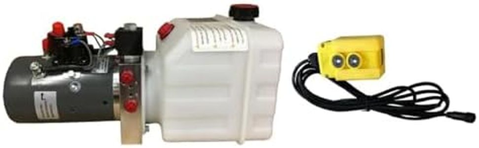 RAM PREMIUM Double Acting Hydraulic Pump for Dump Trailers/Tilt-Decks 3200 psi 12VDC 4 Quart Reservoir, Gray
