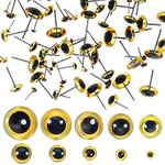 TOAOB 100pcs Brown Glass Eyes Kits Craft Eyes 3mm to 12mm for Doll Making Needle Felting Crafts