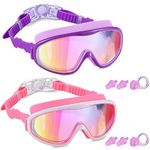 2 Pack Kids Swim Goggles, Swimming Glasses for Children from 3 to 15 Years Old