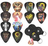 South Feather Christian Guitar Picks Cool Bass Accessories Gifts for Men Music Lovers Players, Personalized Jesus Electric Acoustic Medium 12 Styles Multicolor GP500