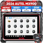 Autel MaxiCheck MX900 Diagnostic Tool, 2026 V2.0 Bidirectional Scanner, Up of MK808S MK808BT MX808S, Function as MK900 MK900BT, 3000+ Active Test, 40+ Service, All Sys Diagnose, CAN FD & DoIP, OS11