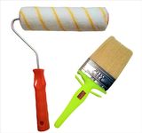 Crex Wall Paint Roller 9 Inch and Crex SS Wall Paint Brush 100MM Combo Set (Wall Painting Set)