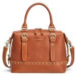 S-ZONE Top Grain Leather Crossbody Bag for Women Doctor Bag Shoulder Satchel Purse Bag