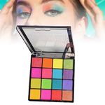 Fychuo Colourful Eyeshadow Palette 16 Colour Glitter Eyeshadow Blue Pink Purple Green Yellow Orange Red Eye Shadow Pallets for Women Stage Makeup Waterproof Eye Make-Up