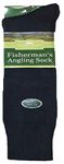 Mega_JumbleSale® Navy Fisherman's Angling Socks Boot Wool Country Fishing Socks Size 6-11 - Best for Outdoor/Winter and Fishing - (Pack of 3 Pairs) (Navy)