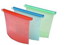 Bhavyam Airtight leakproof freeze bags for vegetables or fruits,Reusable silicone zip lock food preservation storage bags for fridge,meat storage bags pouch for freezer(multicolour/1000 ml) (4)