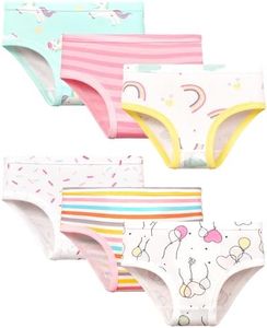 GRPSKCOS Girls Underwear, 6 Pack Toddler Kids Underwear 100% Cotton Panties for 2-8 Years Girls(03 Rainbow Balloon, 4-5T)