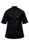 Perkin Black Chef Jackets Professioanl Chef Jacket (Short Sleeves, Medium)