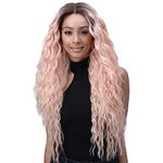 Bobbi Boss Human Hair Blend Extreme Part Dual Styling Lace Front Wig MBLF280 IVANA (1 [Jet Black])