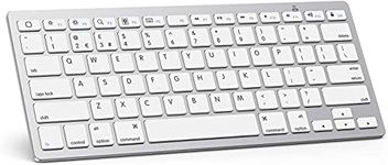 OMOTON Bluetooth Wireless Keyboard for iOS Compatible with New iPad 10.2/10.9-inch iPad Air 4/3, iPad Pro 12.9/11, iPad Air/Pro/Mini, iPhone and More, QWERTY, Silver