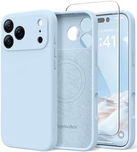 SuydanBox Magnetic for iPhone 17 Pro Max Case, Compatible with MagSafe, [Full Camera Protection][Screen Protector] Silicone Shockproof Protective Phone Case for iPhone 17 Pro Max 6.9", Light Blue