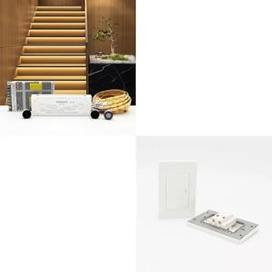 KOMIGAN Intelligent Motion Triggered LED Stair Lighting Kit KMG-3233, 40 Inches Long Cuttable LED Strip Light for Indoor LED Stair Lights (Warm White 3000K,12 Stairs,with 2pcs Wall Switch)