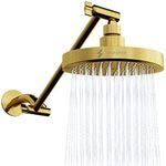 SparkPod Rain Shower Head with Shower Arm Extension - Relaxing Rain Shower - Tool-Free 1-Min Installation - Step Into A Luxury Spa Experience - All Spaces and Angles You Need - Egyptian Gold