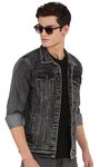 VOGATI Men's Denim Jacket kjt228vogb-xl_Charcoal Grey_XL