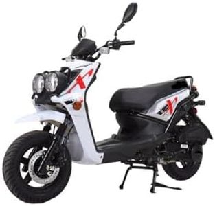 HHH Rocket 150 Moped Street Gas Vitacci Scooter 150cc Scooter Motorcycle Automatic Adult Bike with 12 inch Aluminum Wheels (White)