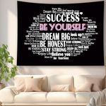 Boqin Quote Tapestry - Be Yourself Tapestry, Inspirational Wall Art, Wall Hanging Positive Saying, Living Room Bedroom Decoration Tapestry for Outdoor (50 x 60 Inches)