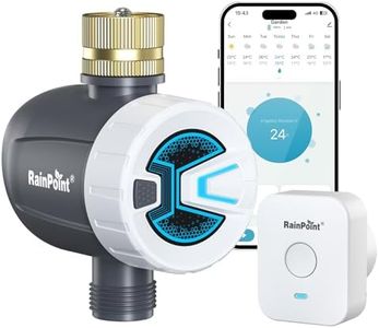 RAINPOINT WiFi Water Timer, Sprinkler Timer for Garden Hose, Smart Automatic Irrigation System with Brass Inlet for Yard, Lawn, APP Remote Control via 2.4Ghz WiFi and Bluetooth