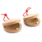 TIGER CAS14-NT Wooden Castanets - Finger Clackers Clappers - Two pairs (4 shells)