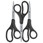 Westcott KleenEarth 3-Pack, 8-Inch Bent Handle Scissor, Black (15585), 8 inch