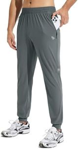 baleaf Men's Joggers Pants Athletic Running with Zipper Pockets Workout Hiking Gym Quick Dry Tapered Drak Gray XXL