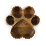 Rosewood Wooden Paw Print Food Bowl, for Cats & Dogs, 600ml Capacity