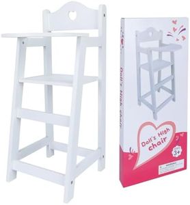 Offelec Doll Furniture Accessories for American Girl Dolls-Miniature Furniture Set, Realistic Dollhouse Furniture for Kids, Non-Toxic & Easy to Assemble,Perfect for Imaginative Play (Doll High Chair)