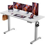 ErGear Height Adjustable Electric Standing Desk, 63 x 28 Inches Sit Stand up Desk, Memory Computer Home Office Desk (White)