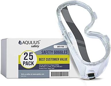 Aqulius Bulk 25 Pack of Safety Goggles - ANSI Z87+ Certified - Perfect Eye Protection for Nurses, Construction, Fabrication, Lab Work, Chemistry Science, Onion Cutting & More!