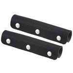 PATIKIL Luggage Handle Wrap, 2 Pack PU Handbag Grip Cover Protector Identifier with Clasp for Suitcase Grocery Shopping Bag, Black