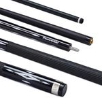 POWERGLIDE One 2-Piece Pool Cue Stick | Luxe Carbon | Carbon Fibre & Fibreglass | Ultra Smooth Gloss Leather Grip | Full Size 58" | 13 mm Tip