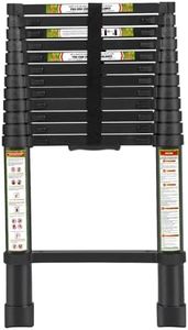RIKADE Telescoping Ladder 16.5 ft & Attic Ladder, Heavy Duty Aluminum with Non-Slip Feet, 330 lb Capacity for RV, Attic, Loft & Multi-Surface Use