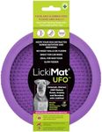 New LickiMat UFO - Bathing, Shower & Grooming Distractor. Natural Rubber Large Soother Licking Nubs. Unique Food and Dribble Catcher Design. Slow Feeder Dog Bowl (Purple)