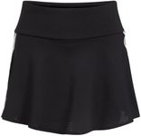 adidas Girls' 3-Stripe Flounce Knit Skorts Tennis Skirt, Black/White, Small